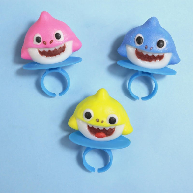 Imaginings 3 Baby Shark Lollipop Rings, Individually Wrapped Birthday Party Favors, Character Shaped Assorted Fruit Flavored Lollipops, Candy Goody Bag Fillers, 18 Rings - Image 3